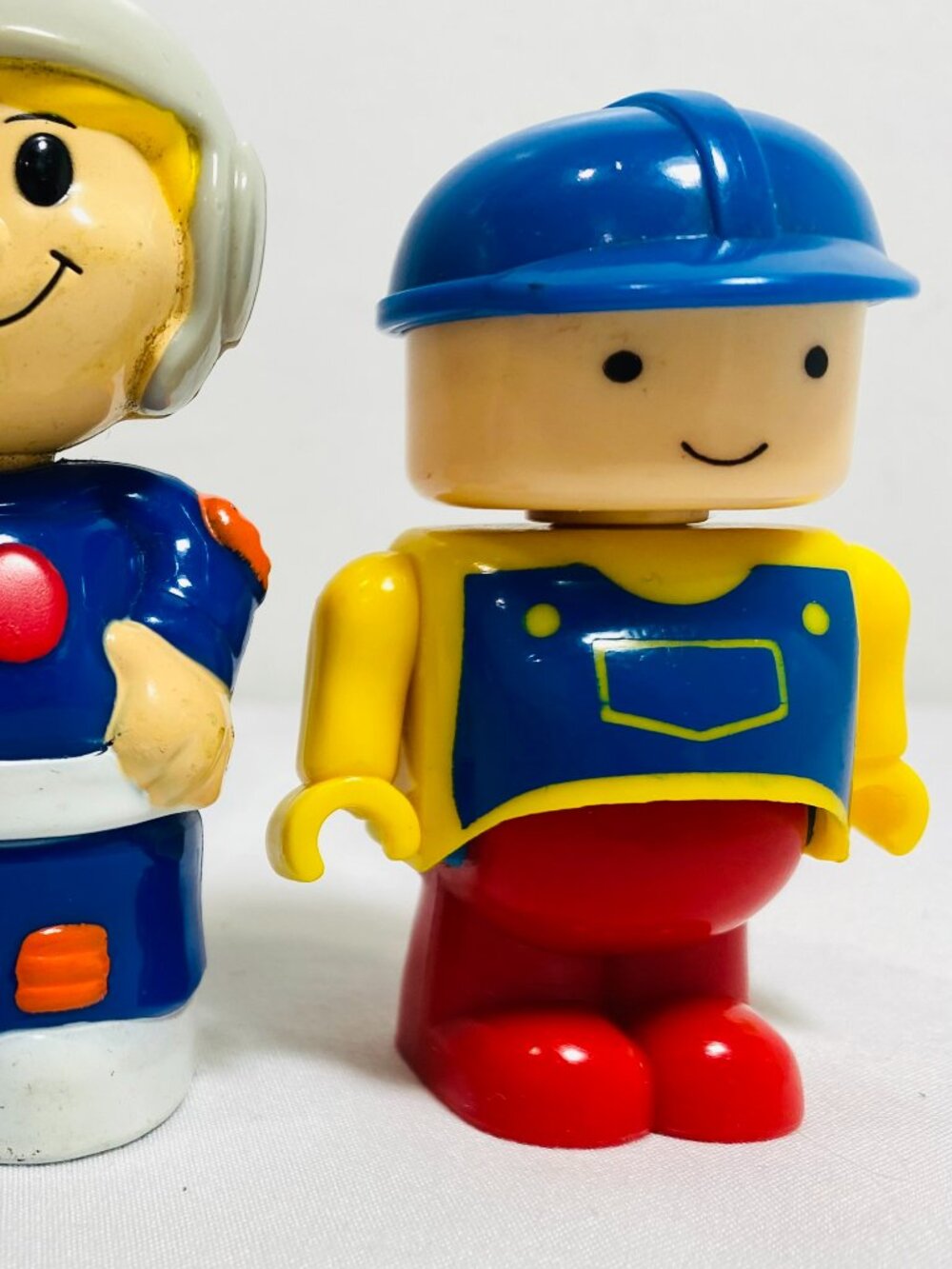 (3) Mega Bloks First Builders Mattel Figures, Pilot, Construction Worker, Boy